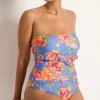 Delight Spliced Frill Bandeau One Piece