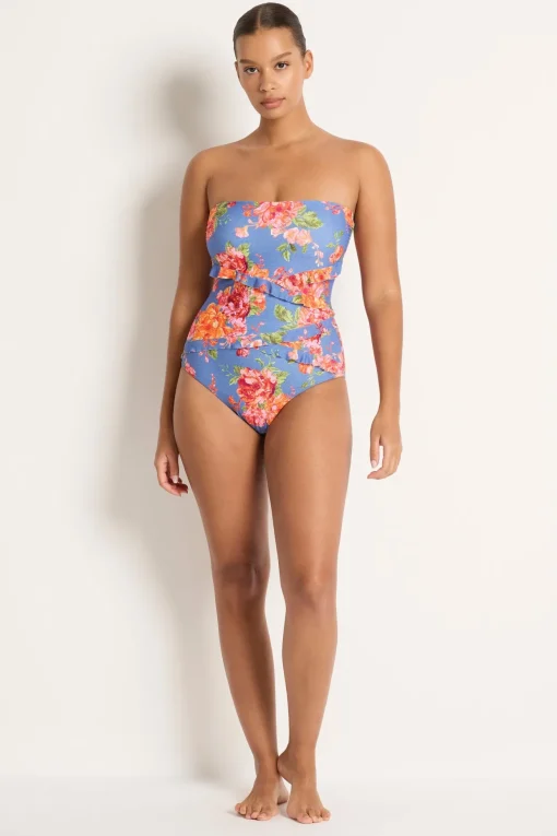 Delight Spliced Frill Bandeau One Piece