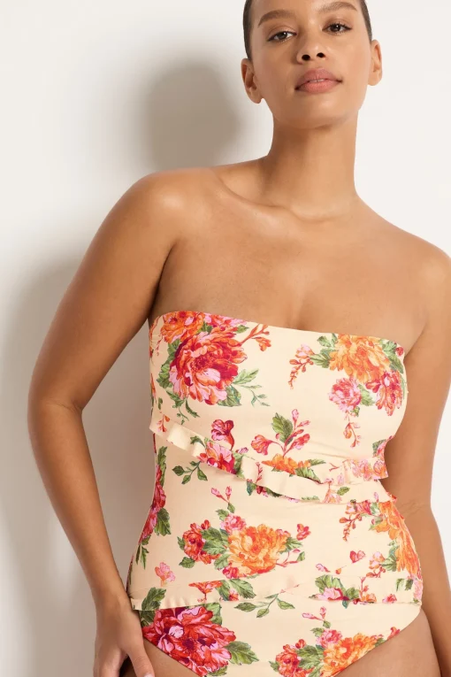 Delight Spliced Frill Bandeau One Piece
