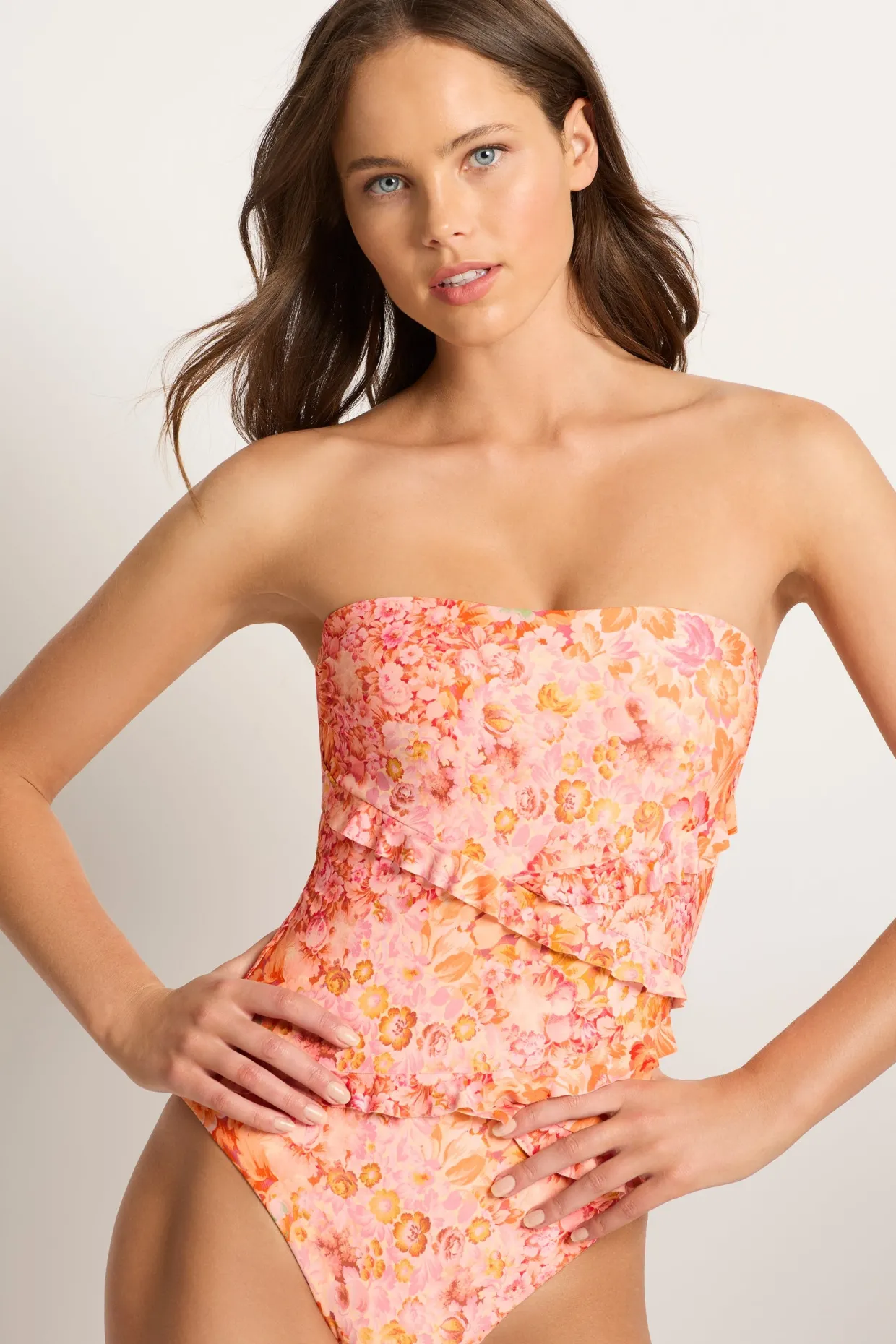 Harmony Spliced Frill Bandeau One Piece