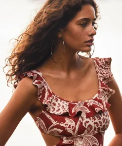 Inez Cut Out Frill One Piece