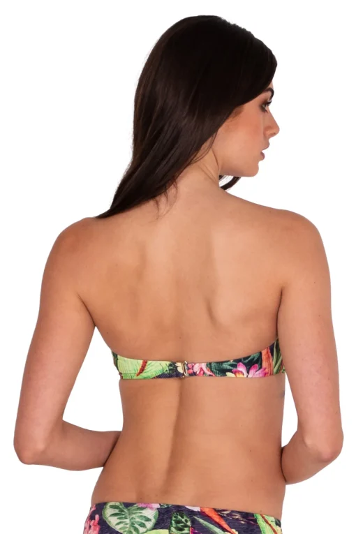 Jungle Bloom Tie Front Bandeau Top