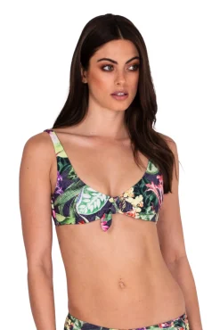 Jungle Bloom Tie Front Crop