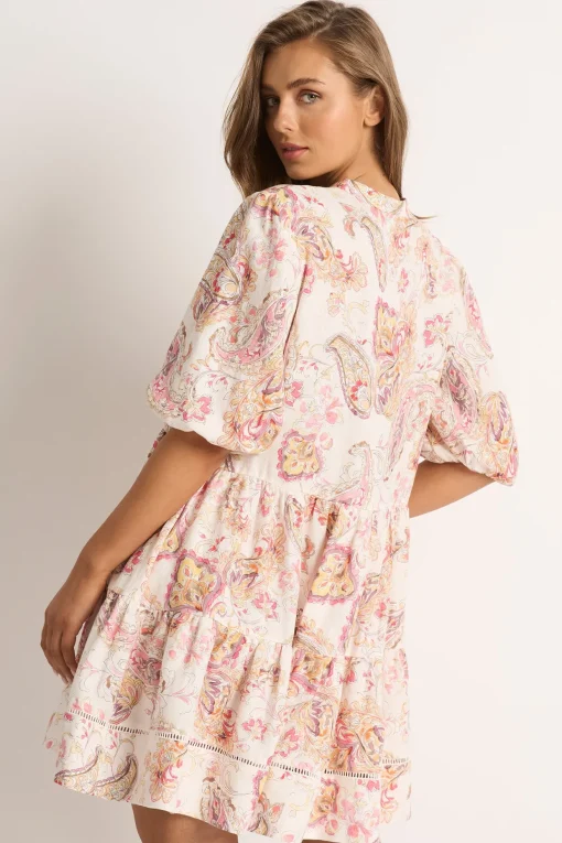 Summer Loving Linen Tiered Mini Dress