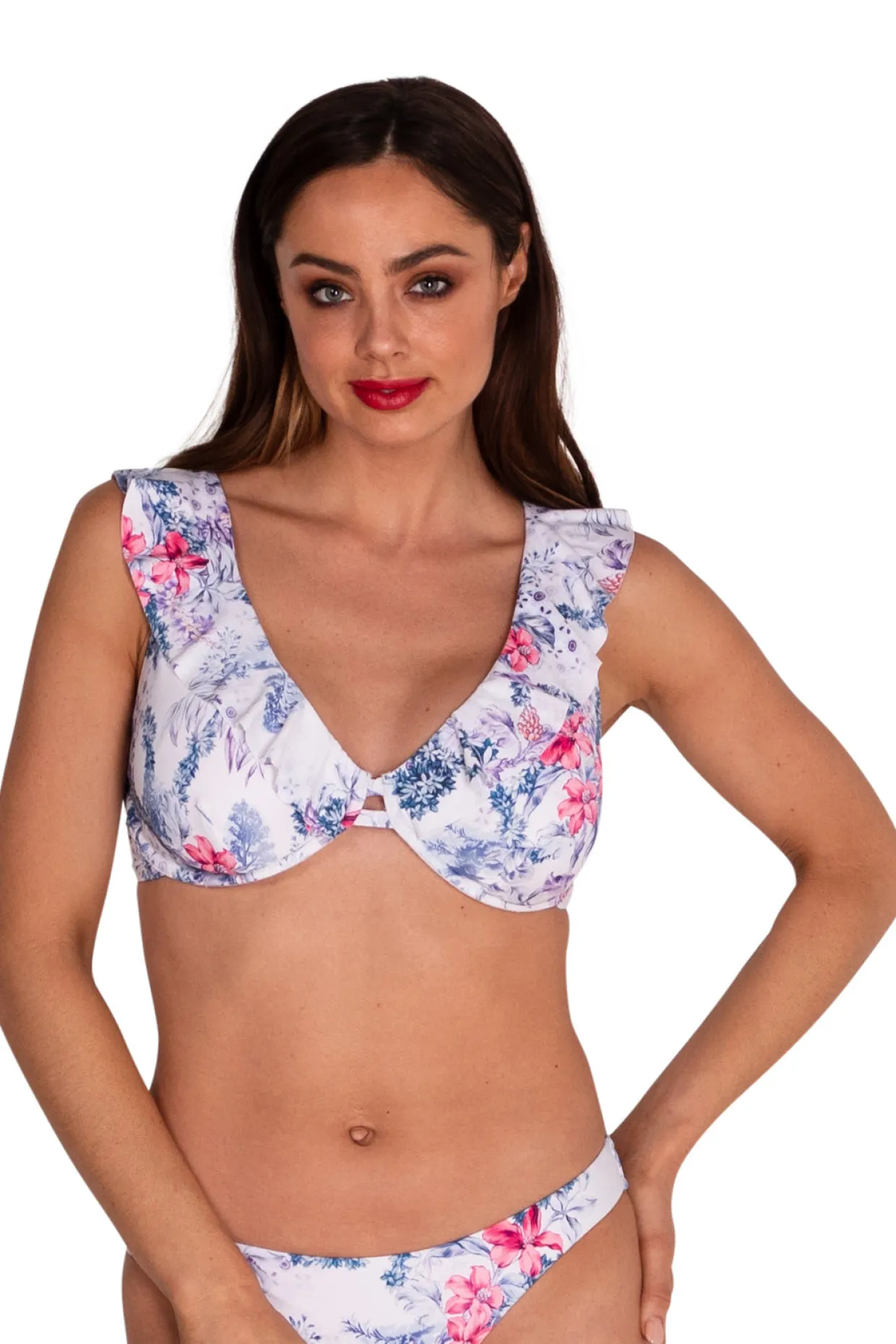 Vintage Toile Frill 'F' Tri Bra Top