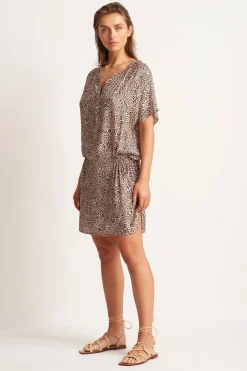 Wisdom Leopard Short Sleeve Shirt Dress